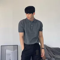 Летняя тонкая мужская рубашка-поло в стиле casual, корейская мода, футболка с коротким рукавом, трендовая, экспорт, оптовая продажа с фабрики