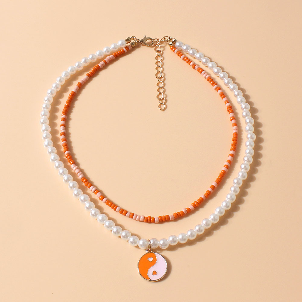 bohemia color miyuki beads pearl chain Tai Chi necklace wholesale nihaojewelry