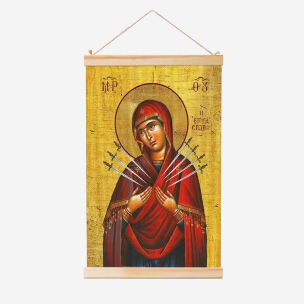 Guadalupe Nuestra Señora de la fábrica de carteles de rollo de madera sólida cuelga pinturas de comercio exterior suministro de almacenamiento Temu