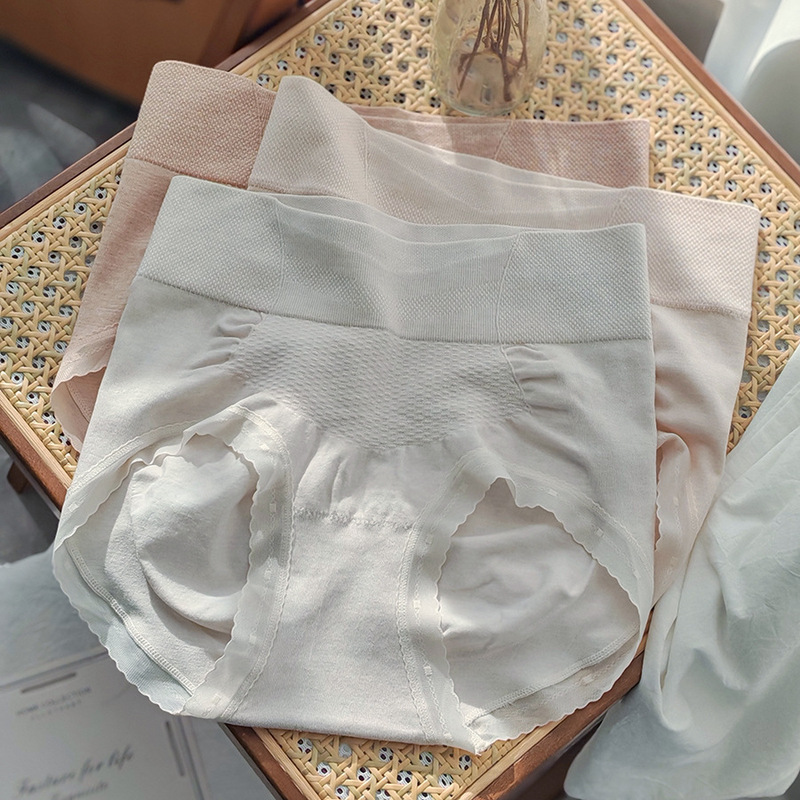 1279 Wide-Waisted Belt with Three-Dimensional Hip Lift, Slight Tummy Control, Skin-Friendly Lace, High Elasticity, No Side Seams, Mid-Waist Women's Briefs