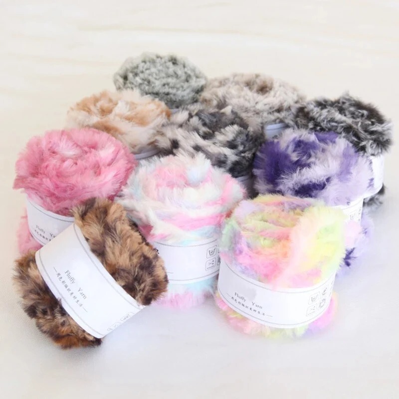 50g Velvet Xiansen Imitation Rabbit Fur Crochet Hand-Knitted Hat Scarf DIY Mink Fur Raccoon Fur Yarn