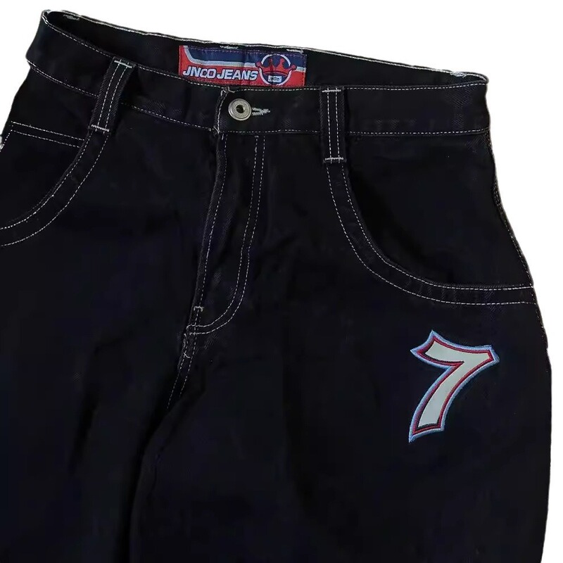 Cross-Border E-Commerce Jnco Wide-Leg Jeans for Men Y2K Hip-Hop Harajuku High-Quality Street Casual Loose Pants Cross-Border E-Commerce Jnco Wide-Leg Jeans for Men Y2K Hip-Hop Harajuku High-Quality Street Casual Loose Pants