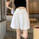 2024 Summer New Korean Style High Waist Work Shorts Women's Wear Short Sleeve Design Sense A- line Wide Leg Pants