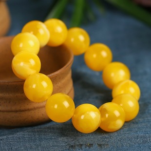 Baltic Sea Generation Raw Stone Beeswax Bracelet 108 Amber Old Beeswax Chicken Oil Yellow Bracelet for Men and Women