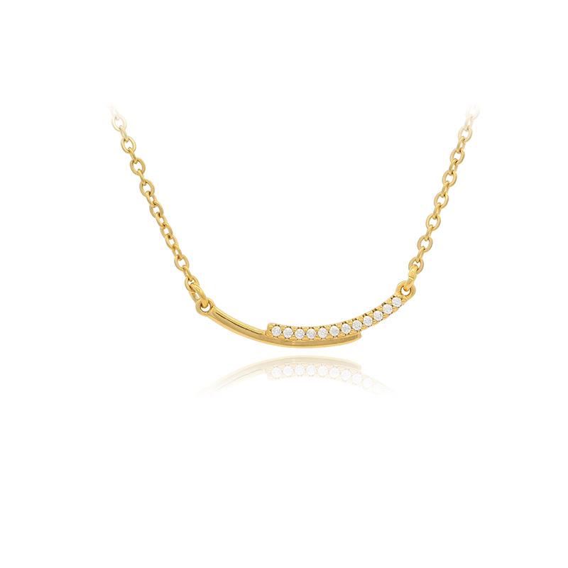 Xuping estilo simple collar de joya artificial sonriente nicho diseño elegante temperamento collar de aleación de cobre al por mayor mujer