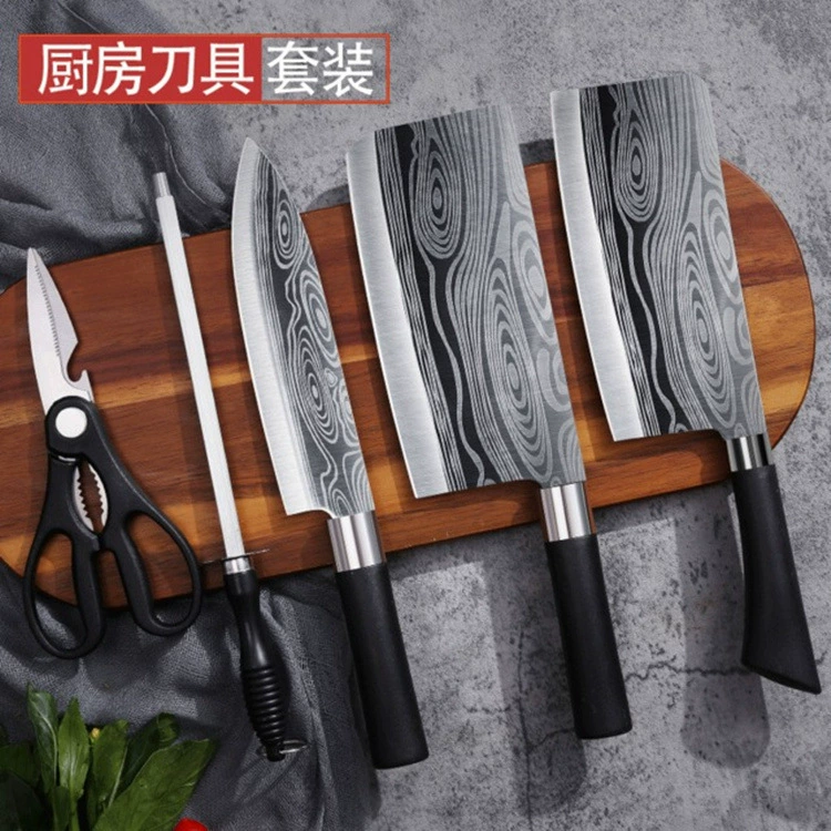 Набор кухонных knives в сборе, нержавеющая сталь, резка костей, нож повар, лезвие ножа и разделочная доска с местом для ножа