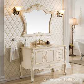 网红欧式浴室柜组合现代简约洗脸盆柜卫生间复古洗漱台落地柜