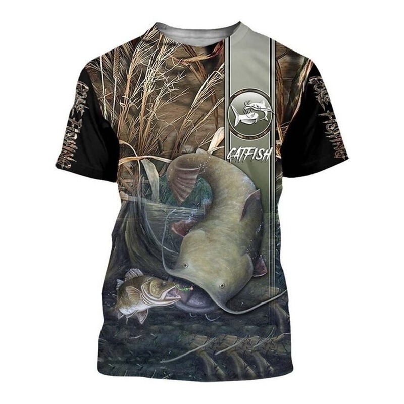 Summer Beautiful Pattern Fishing 3D Printed Men's T-Shirt Fashion Short Sleeve Shirt Streetwear Plus Size Top Summer Beautiful Pattern Fishing 3D Printed Men's T-Shirt Fashion Short Sleeve Shirt Streetwear Plus Size Top