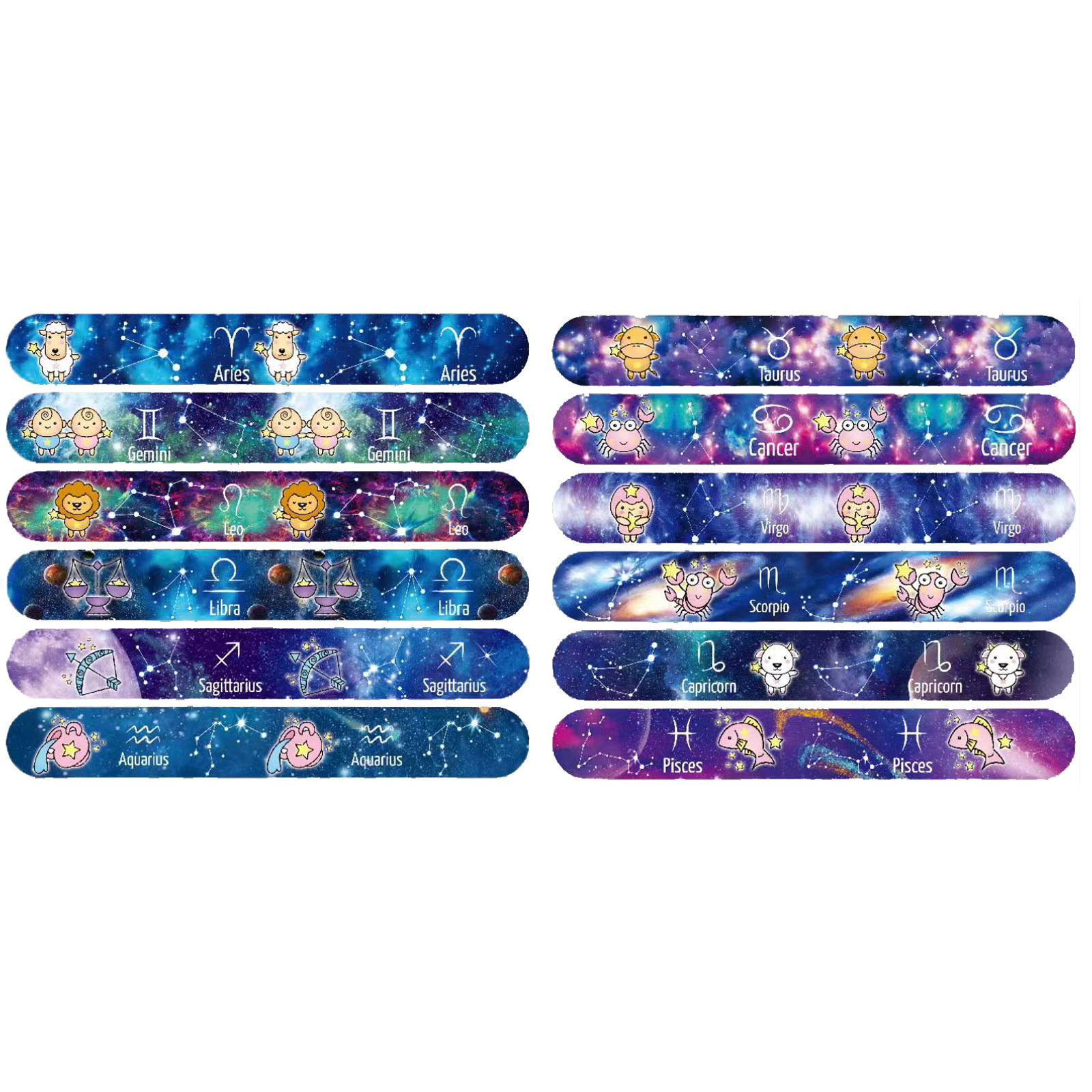 Constelación 12 estilo Snap anillo pulsera niños Snap anillo pulsera cielo estrellado partido Snap anillo