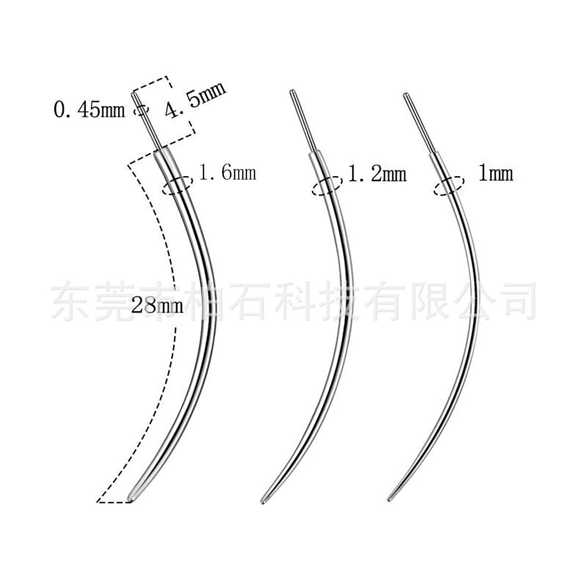 316L Surgical Steel Internally Threaded Curved Guide Rod Pin for Lip Ear Piercing Jewelry detail image 11
