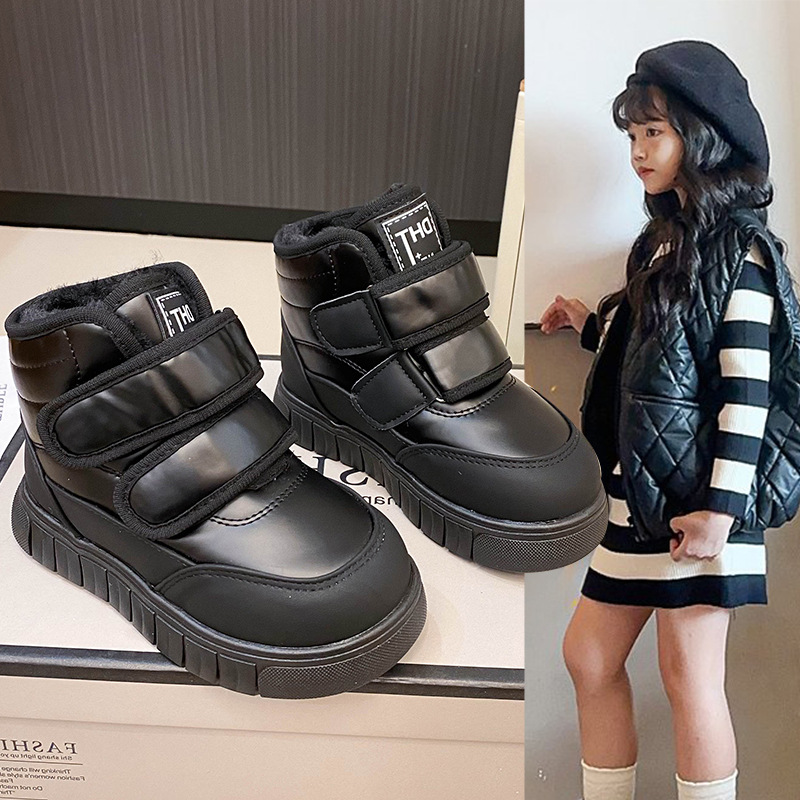 Botas de nieve de niñas 2025 invierno nuevo niño con zapatos de algodón grueso botas calientes para niños botas de algodón