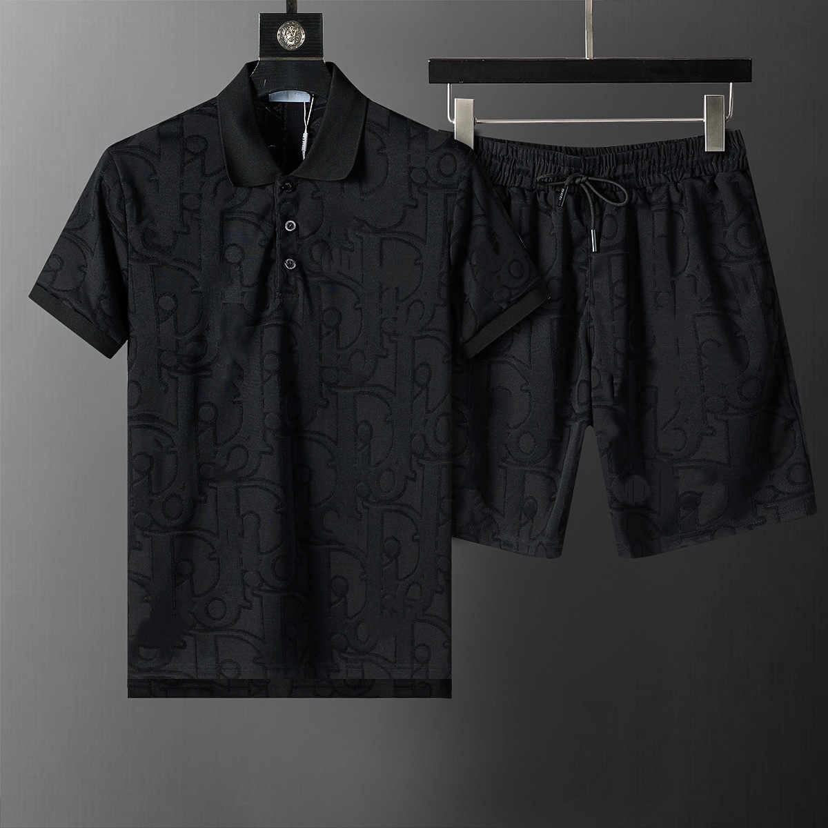Cross-border versión correcta polo manga corta set de collar de verano clásico toalla de hombre bordado casual Europa y América explosión