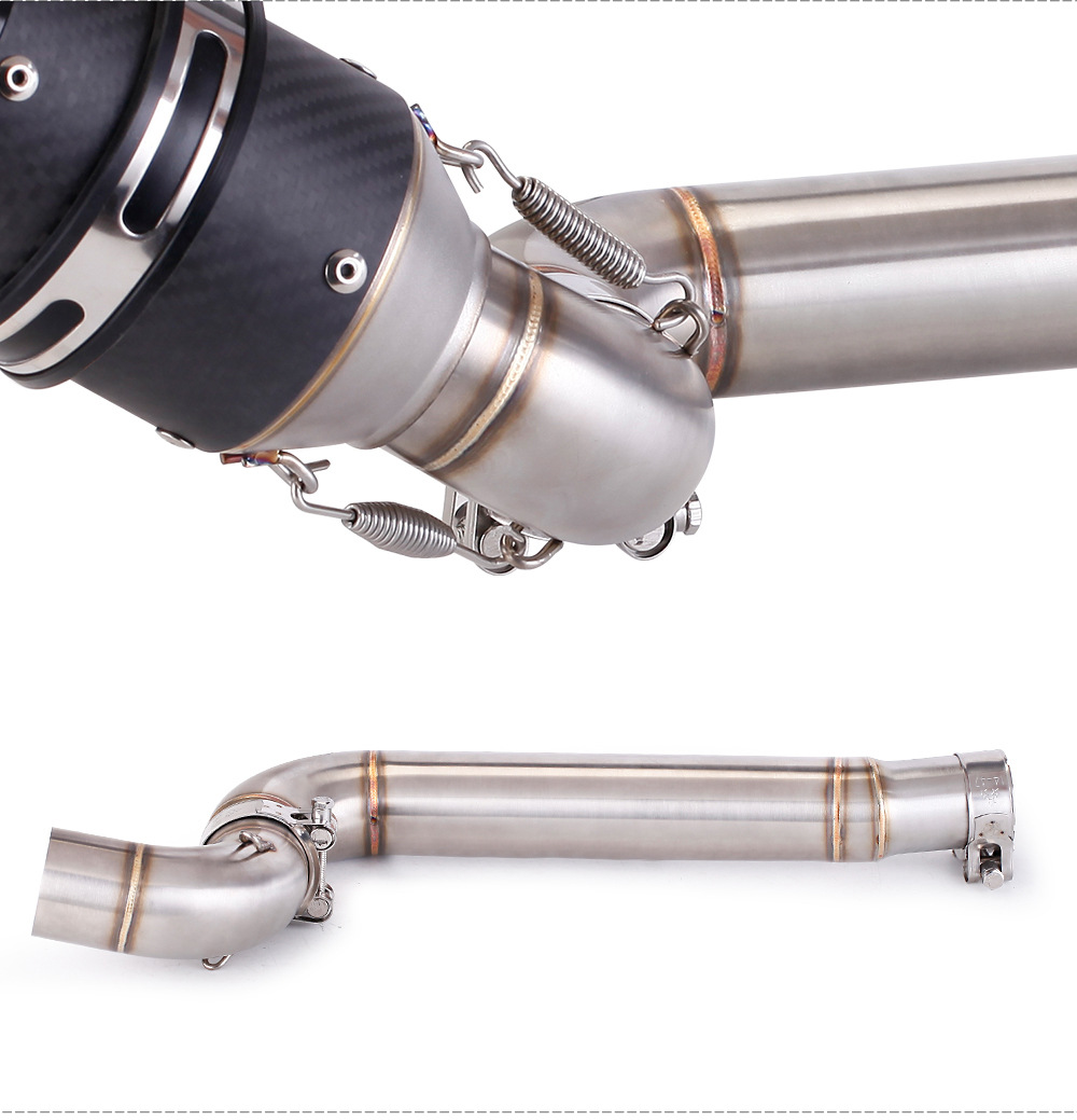Motorcycle locomotive modified Benelli Hurricane 302 stainless steel middle exhaust AR carbon fiber tail exhaust pipe