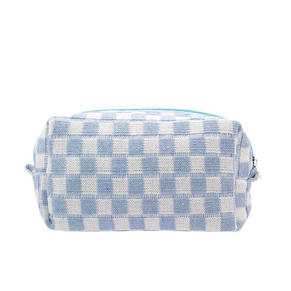 The Pizminik Check Cosmetic Bag with Hand Wallet Zip constitutes a…