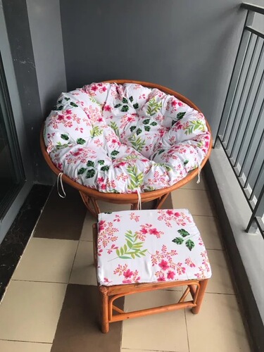 Wholesale Chinese-style balcony tea table and rattan chair set of three, outdoor courtyard single backrest leisure rattan chair