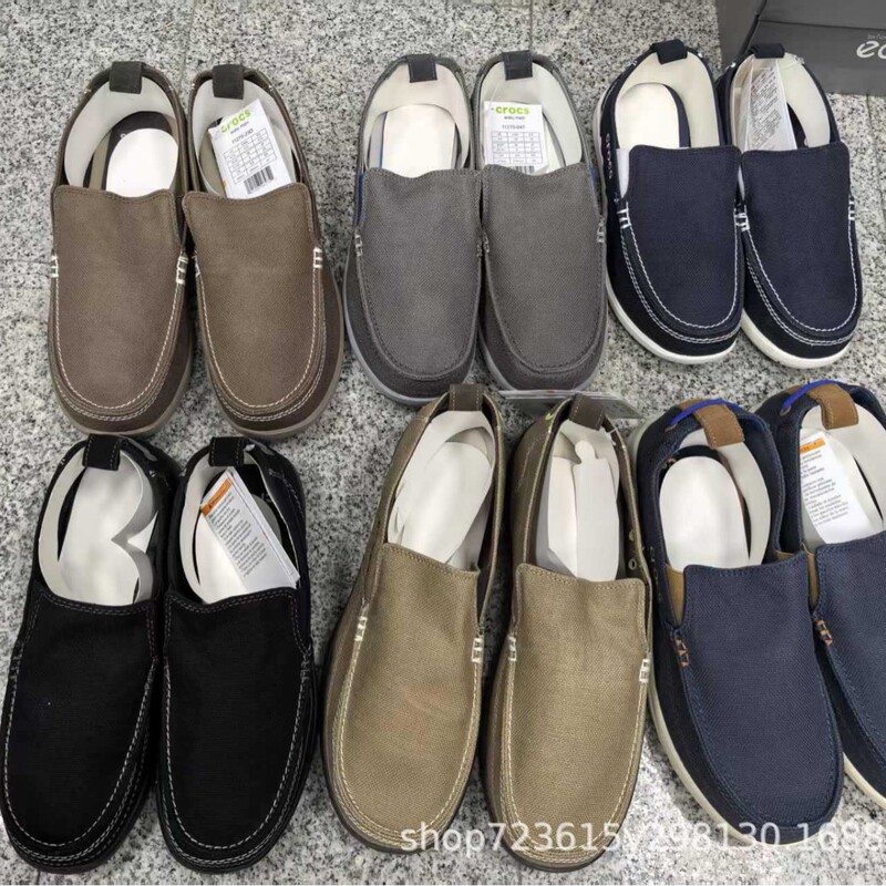 Croos Driving Shoes Slip-On Loafers Korean Style Solid Color Men's Shoes Soft Sole Shoes Canvas Shoes