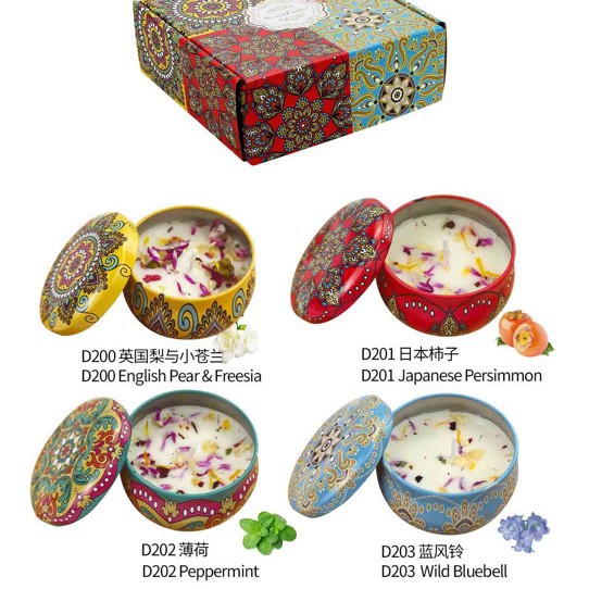 Set de regalo de 4 velas aromáticas de cera de soja DIY, velas románticas para el hogar y parejas