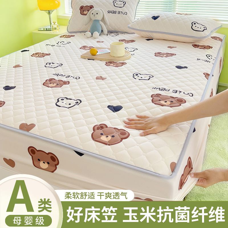 Cubierta de cama acolchada de clase A Cubierta de cama engrosada de una sola pieza Cubierta de colchón de cama de nuevo estilo 2025 image 1
