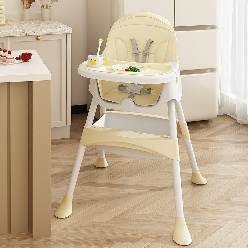 Baby Dining Chair Foldable Multifunctional Children's Dining Table and Chairs for One Year Old and Above Home Baby Learning to Sit Growth Chair