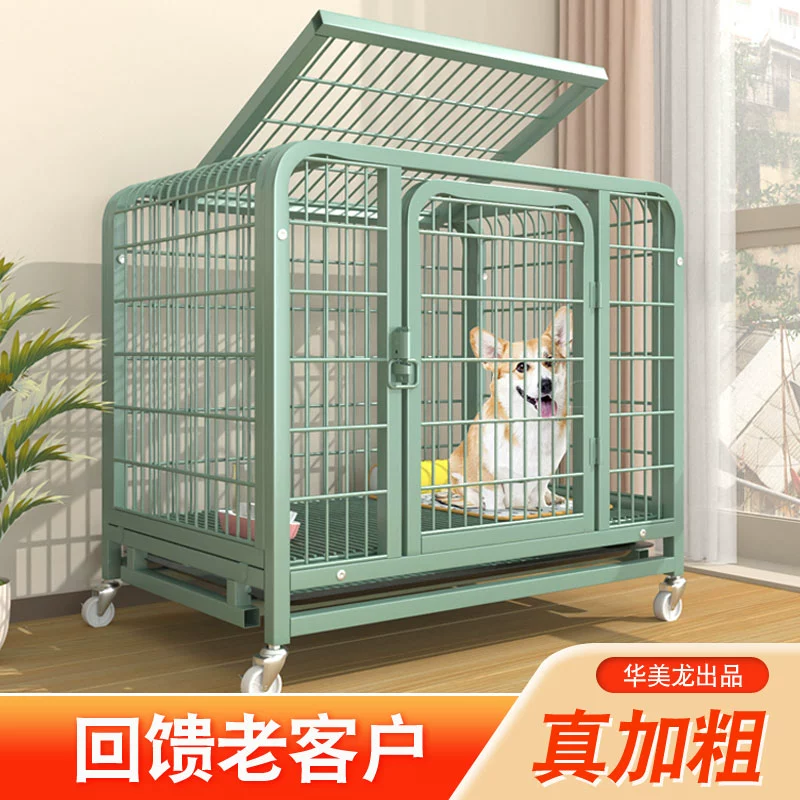 Грустная клетка для собак Средняя собака с туалетом в помещении