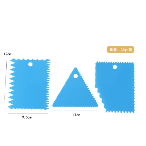 厂家批发 蛋糕转台配件刮板齿形3件套套装 蛋糕奶油造型 烘焙工具