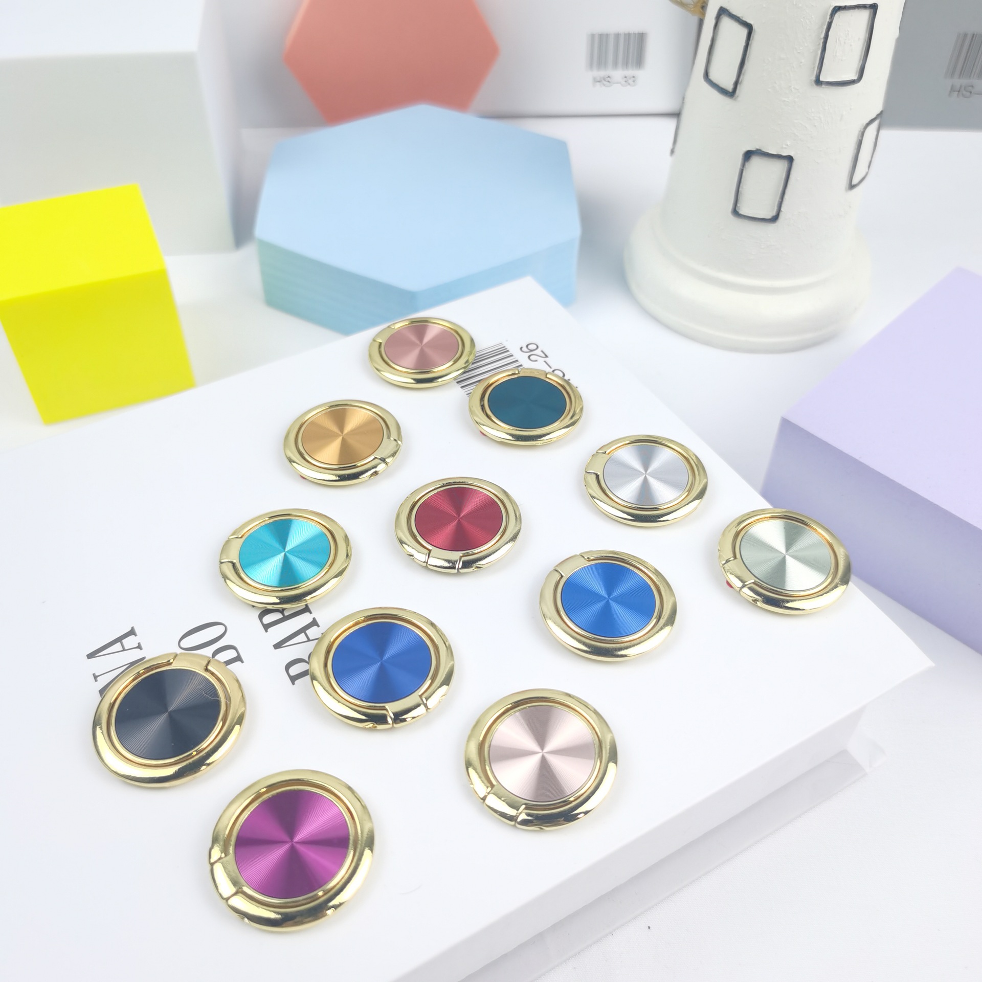 Creativo metal teléfono móvil soporte de aleación anillo redondo hebilla 180 grados anillo giratorio teléfono móvil soporte de regalo