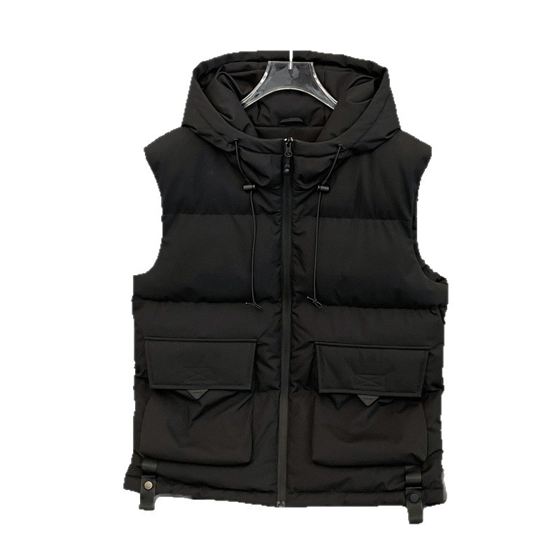 Transfronterizo otoño y invierno chaleco de hombre chaleco de color sólido marca de moda coreana engrosado hombre caliente bolsillo de hombro de pareja image 5