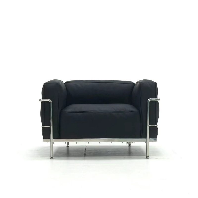 LC3sofa original re-grabado sofá de cuero auténtico sofá de diseño de estilo de casa pequeña línea recta sofá individual