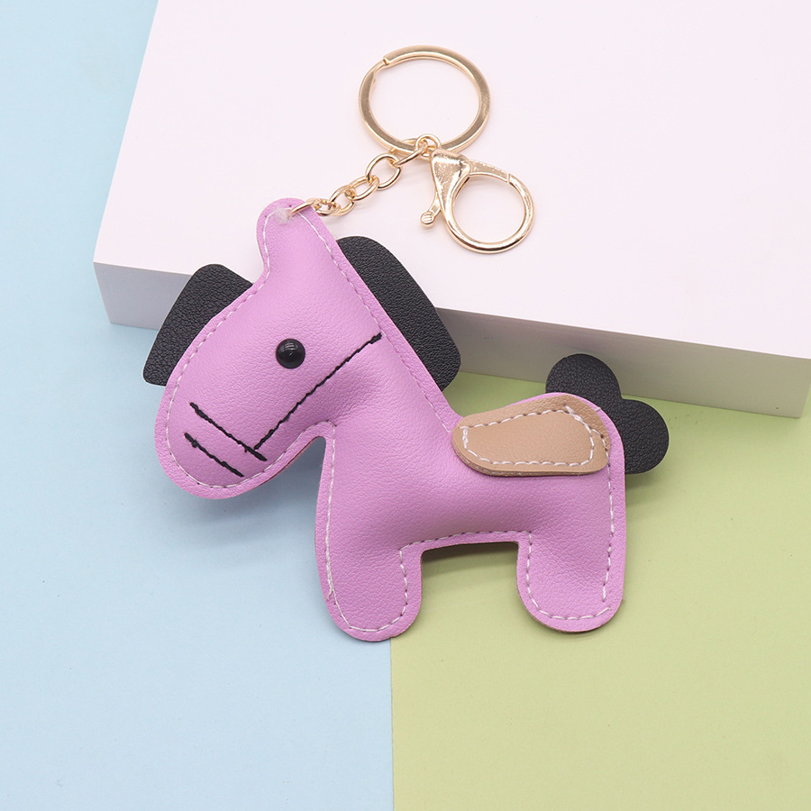 Colgante de pony de cuero de imitación de moda, bolso de todo fósforo de cuero de cuero, bolso de llave de coche de moda lindo, colgante de bolsa