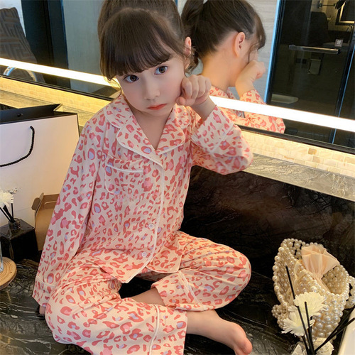 Children's sleepwear spring and autumn new stylish cartoon cute princess home set long-sleeved girl baby two-piece set