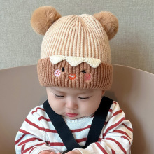 针织加厚保暖毛线帽男韩版宝宝帽子秋冬婴儿女童可爱冬天护耳帽萌