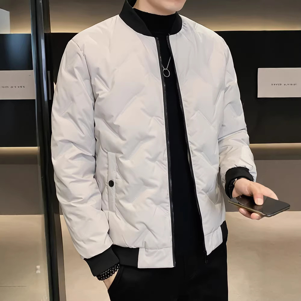 Abajo chaqueta para hombres 2023 invierno nuevo corto ligero soporte collar suelto blanco pato abajo cálido abrigo de moda para hombres