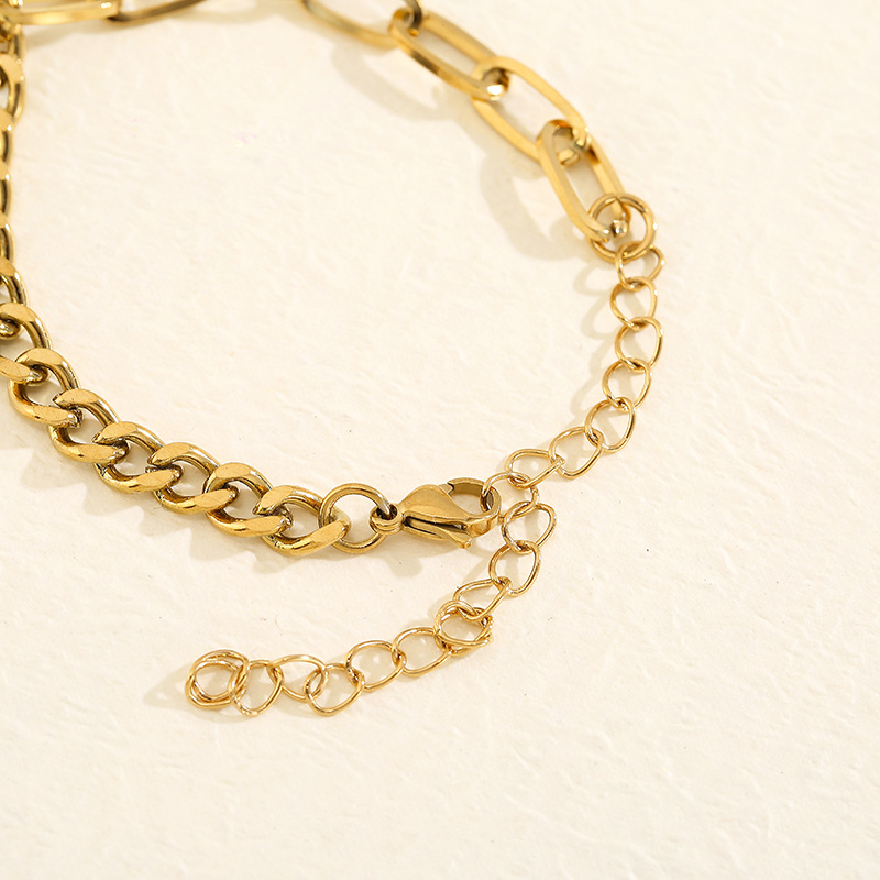 Valentine'S Day Festival Simple Style Heart Shape Alloy Cuban Link Chain Curb Chain Paperclip Chain Chain & Link Bracelets Wholesale