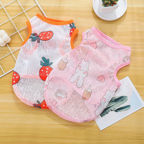 Summer and autumn breathable thin cat clothes sunscreen vest pet supplies small and medium-sized dog clothes for Teddy and Bichon dogs