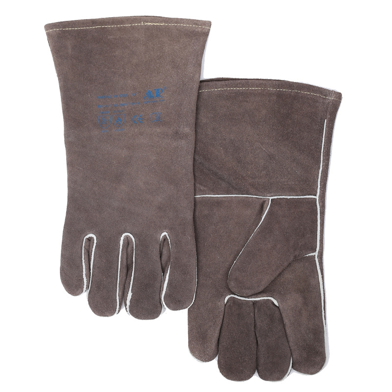 友盟AP-0707电焊手套焊工焊接手套牛皮隔热防火阻燃耐高温抗刺穿