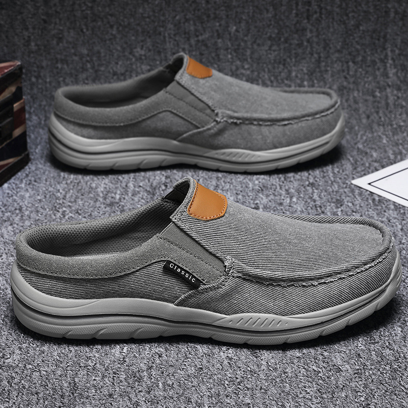 2025 nuevos zapatos de tamaño grande transfronterizos para hombres convenientes zapatos de lona casuales ultraligeros con suela gruesa cómodos zapatos transpirables