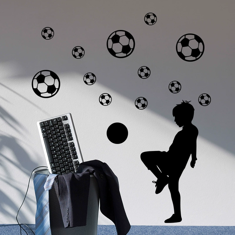 Football self-adhesive removable stickers on wall PVC, new collection, print