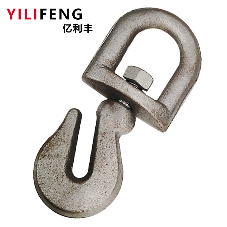 森林钩旋转货钩起重吊装货钩锻造原色电镀锌喷塑厂家供应旋转吊钩