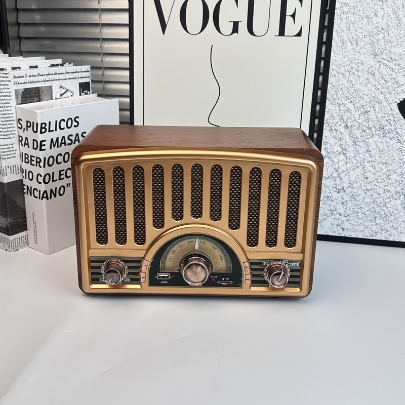 ヨーロッパのレトロなクラシックなノスタルジックなデスクトップ高齢者ラジオフルバンド Bluetooth カード再生オールインワンラジオ|undefined