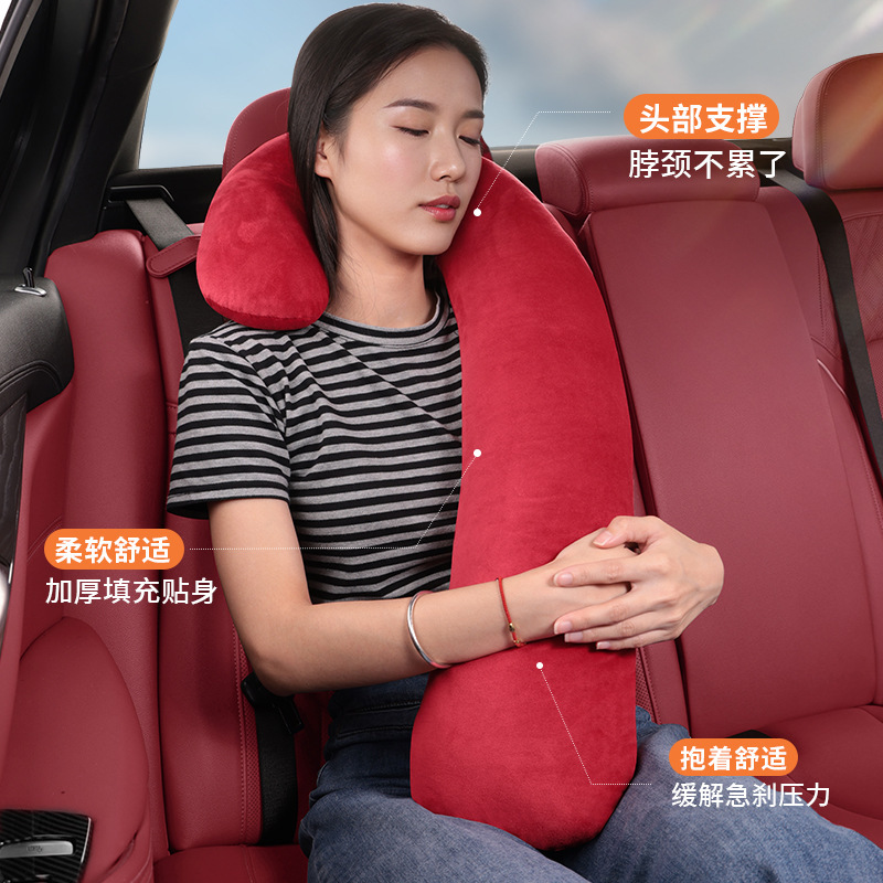 跨境汽车睡觉神器车载靠枕护颈后排成人抱枕车内儿童头枕坐车腰靠|undefined