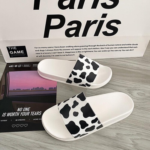 Cow couple slippers Korean style thickened slippers women's home indoor and outdoor summer slippers ins non-slip wholesale