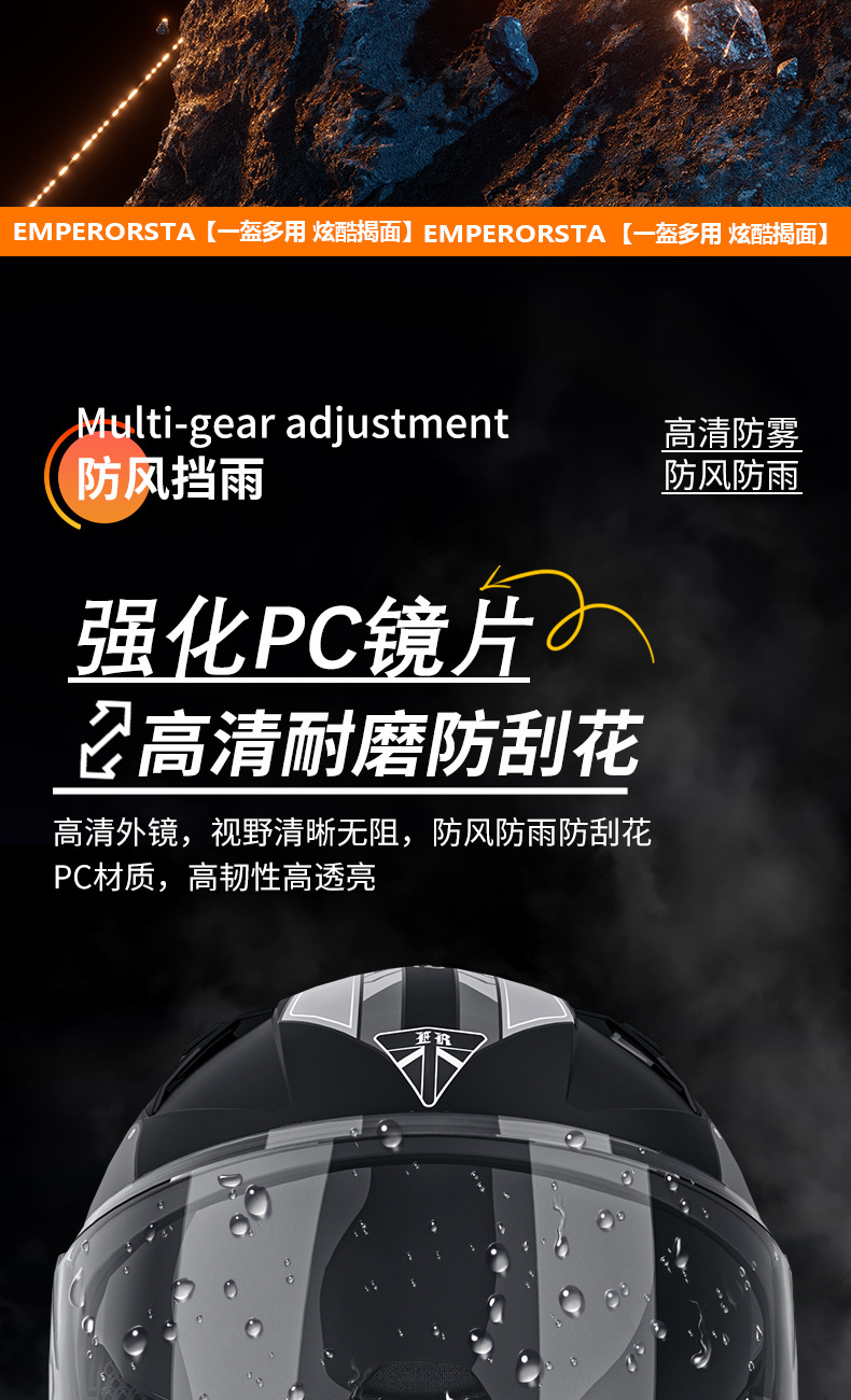 Suitable for Men's Motorcycle Helmets, Winter Built-In Bluetooth Headsets, Anti-Fog and Warm Motorcycles, Safe for All Seasons