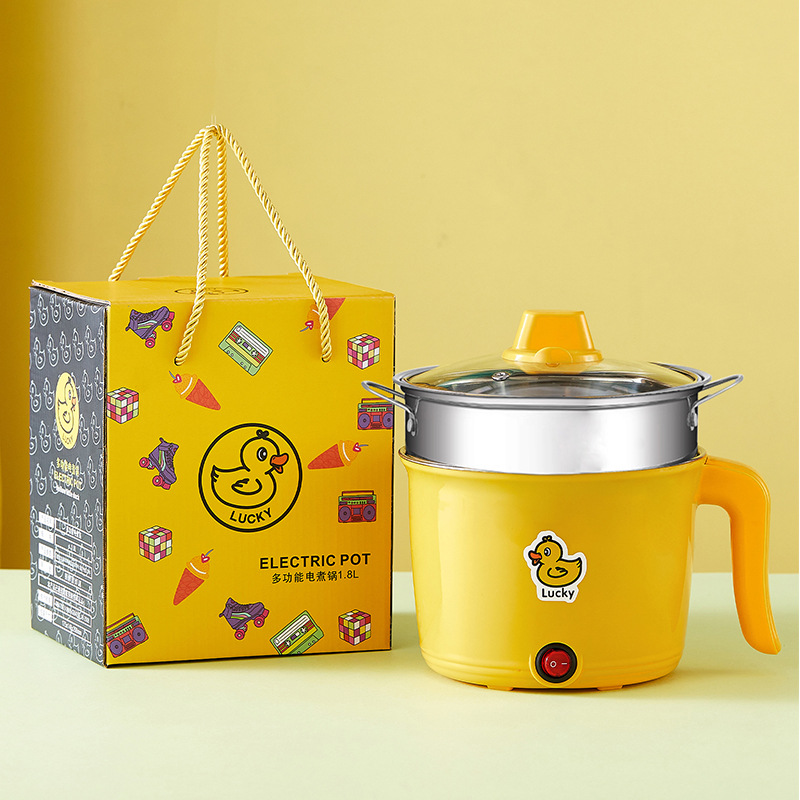 Электрическая кастрюля Little Yellow Duck из нержавеющей стали + пароварка из нержавеющей стали В комплект входит подарочная коробка