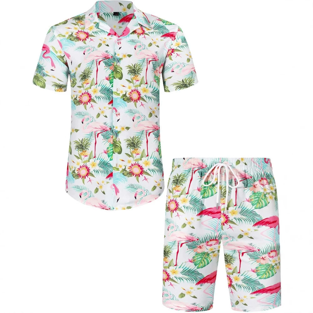 Мужская пляжная рубашка на пуговицах от поколения Amazon новый Гавайский 3d цифровой принт