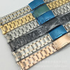 solid Stainless steel steel strip men and women Elbow Watch strap unilateral fold steel strip watch parts