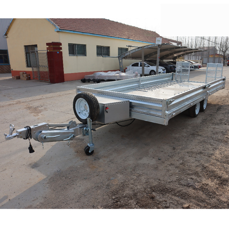 2吨镀锌汽车拖车 平板车 可升降拖车 履带式两栖拖车 平板拖车