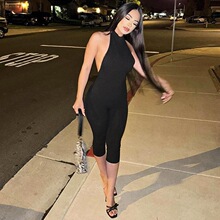 C 76445 Sleeves Halter Jumpsuit �첱�B�wѝ �W���羳