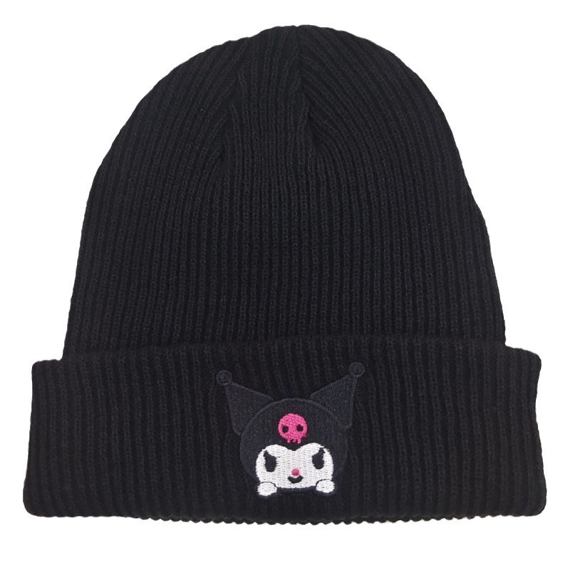 新商品のかわいいクロミ保温帽刺繍ニット帽欧米のアニメ猫の毛糸帽子カップルの帽子|undefined