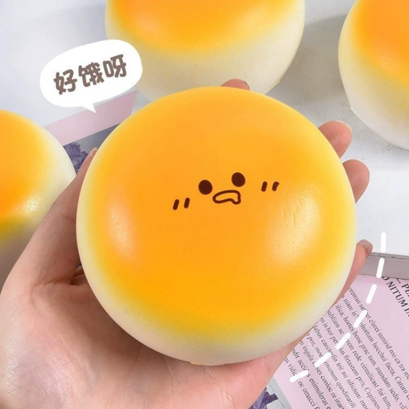 Маленькая коса с улыбающимся лицом, игрушка для снятия стресса с медленным отскоком, милая мультяшная игрушка для снятия стресса для девочек.
