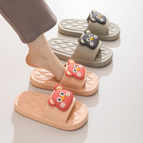 Summer Cartoon Couple Slippers for Women Home Indoor Soft Sole Anti-Slip Squeeze Sensation EVA Cool Slippers for Men